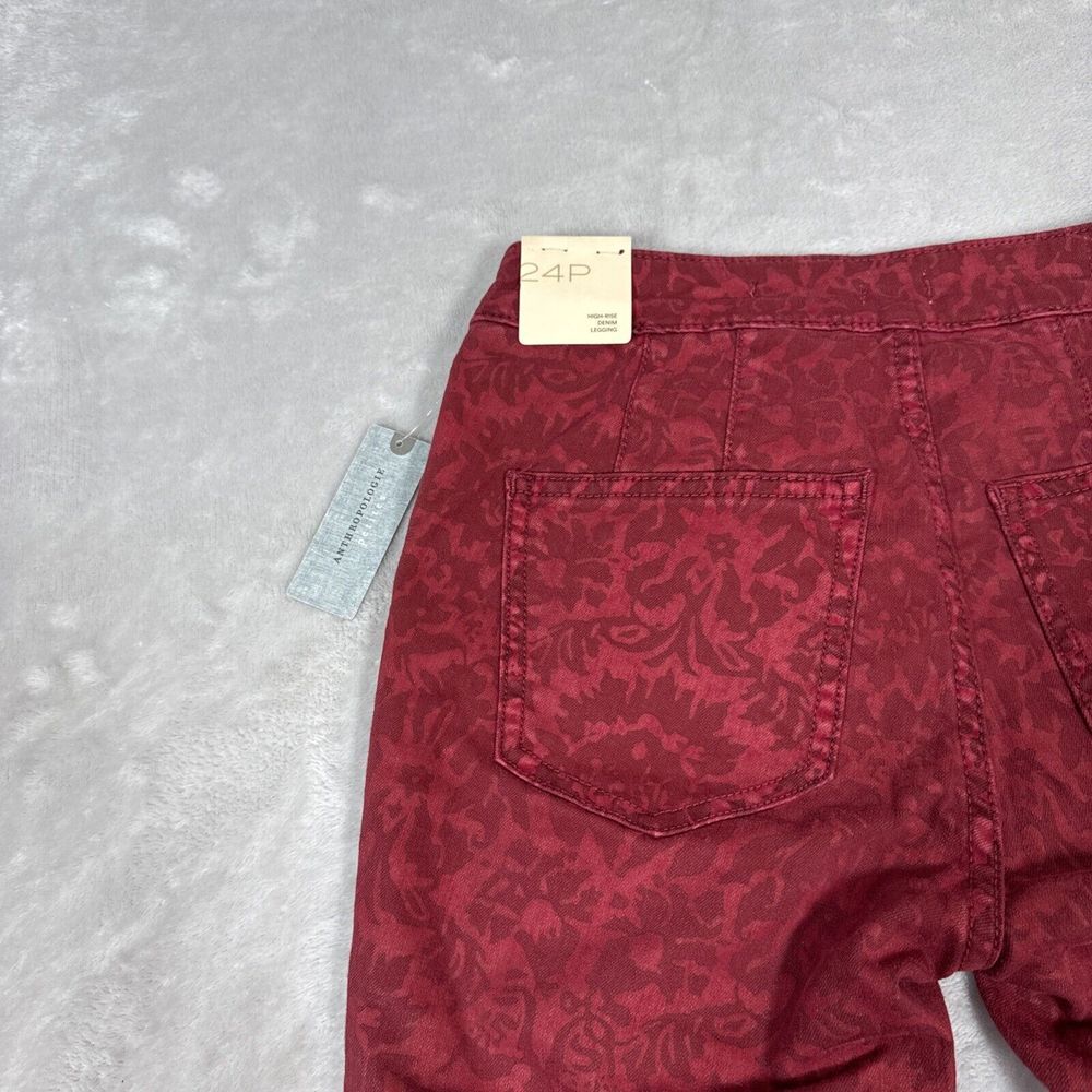 NWT $128 Anthropologie Pilcro High-Rise Denim Legging Women's Sz‎ 24P Raspberry - Picture 6 of 11